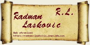 Radman Lasković vizit kartica